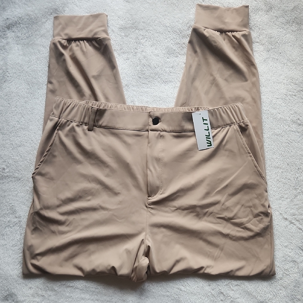 Willit Men's Beige Golf Joggers, SZ 2XL